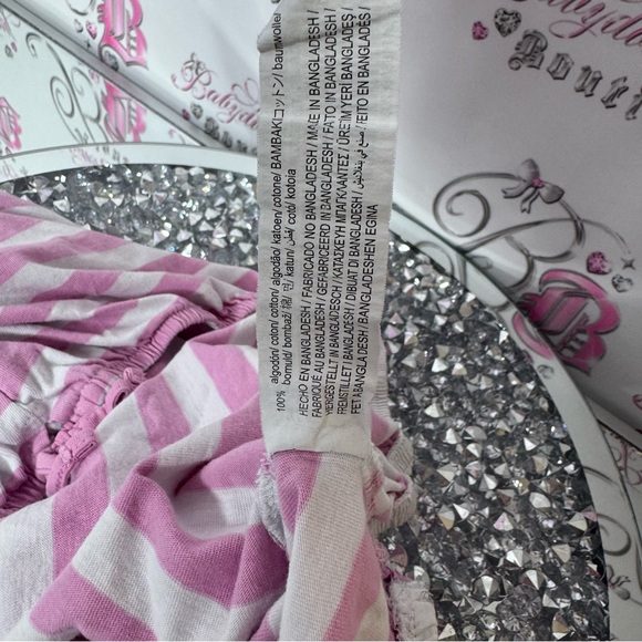 Zara tshirt tee cropped top crop pink white stripe with tie bottom ribbons π - Picture 7 of 9